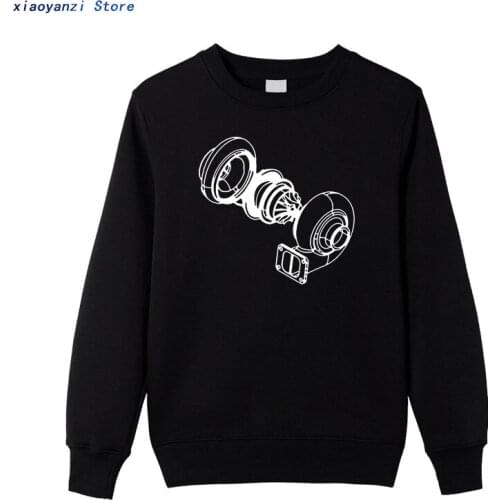 Exploded Turbo Car sweatshirts Mens Adult men pullovers Clothing Crew Neck Print Youth hoodies sweatshirt Plus Size