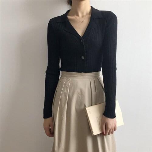 MyZyQg Early Fall V Neck Thin Knit Sweater Cardigan Women Casual Bottoming Knitwear Slim Leisure Base Streetwear Clothes