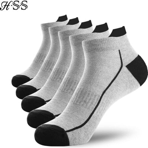 5 Pairs Organic Cotton Men Socks Thin Knit Mesh Ankle Socks Summer Fitness Breathable Quick Dry Short Sock For Cycling Plus Size