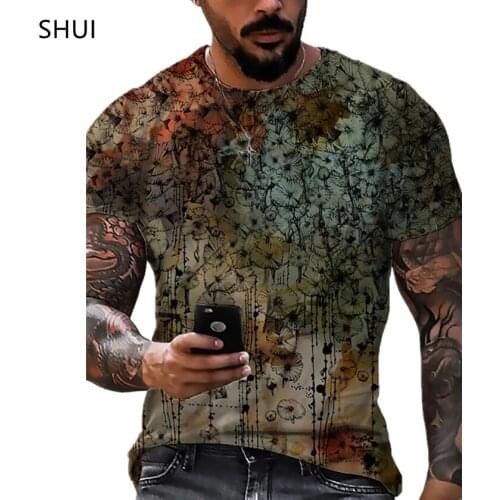 New Product Pullover Havel Mens T-shirt Abstract Pattern High-Definition Printing Summer Short-sleeved Top T-shirt Size XXS-6XL
