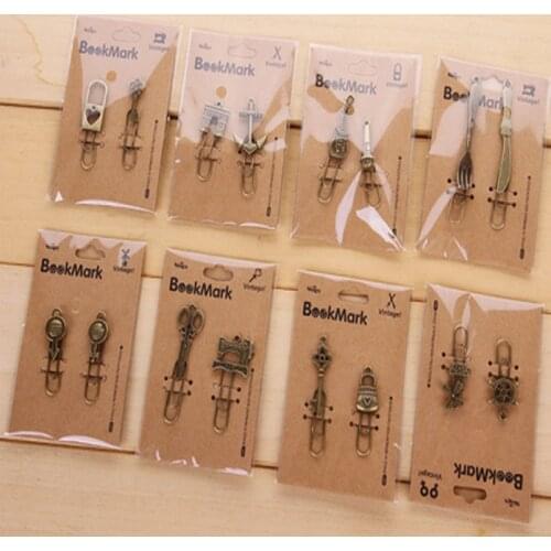 Wholesale 300 Sets Office Supplies Stationery Metal Bookmark Vintage Funny Bookmarks Paper Clip for Book