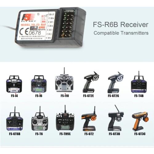 Original FlySky FS-R6B 2.4Ghz 6CH Receiver for FlySky TH9X FS-CT6B FS-T6 Transmitter