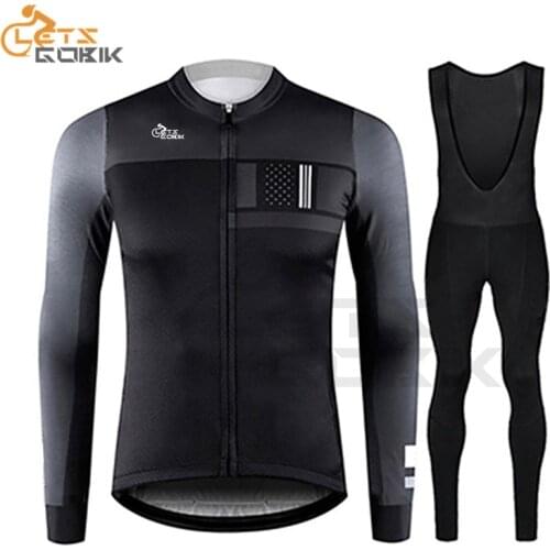 2019 Autumn Long Sleeve Set Ropa Ciclismo Men Breathable Quick Drying Racing Bike Clothing MTB Bike 19D Gel Pad Bike Uniform