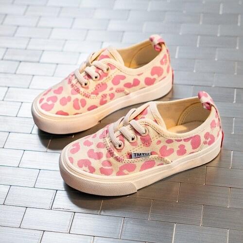 Girls Canvas Shoes Leopard Print Pink Summer New Childrens Pedal Shoes Net Red Tide Childrens Shoes