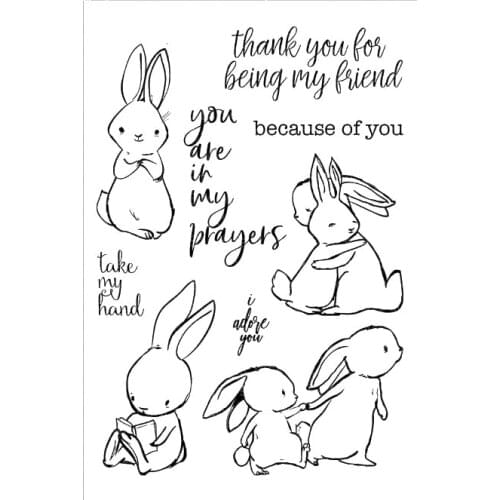 Rabbit Clear Stamp for DIY Scrapbooking/Card Making/Kids Fun Decoration Supplies A2022
