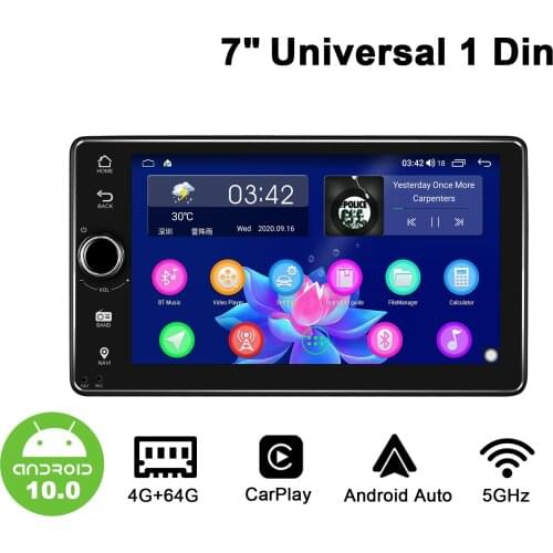Joying 7inch Single Din Android10 Car Radio GPS Carplay Android-auto 5G WiFi DSP SPDIF Optical Output 4G SIM Card Subwoofer DAB