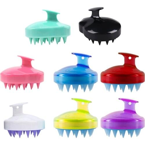 Silicone Massage Brush Head Body Scalp Massage Brush Care Tool Comb Shampoo Hair Washing Comb Shower Brush Bath Spa Slimming