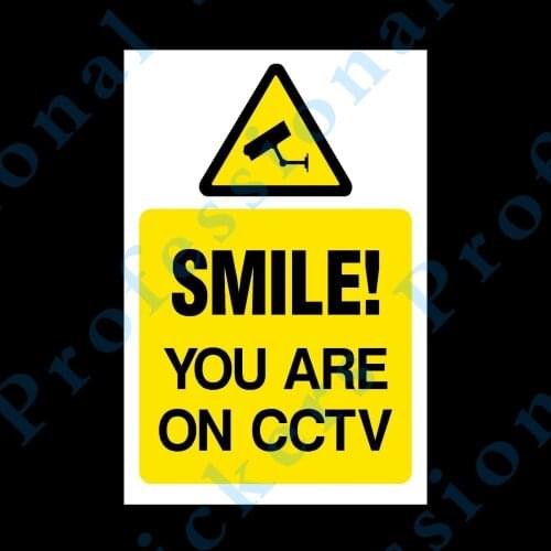 Smile you are on CCTV - Rigid Plastic Sign OR Sticker - All Sizes (MISC16) Waterproof Vinyl stickers for car Motos