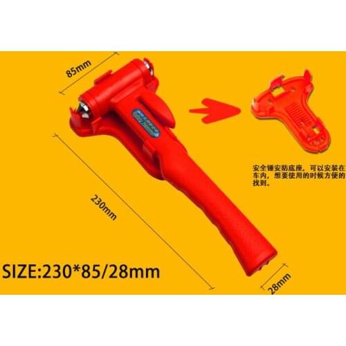 Car Rescue Tool Escape Emergency Hammer with long handle Safety hammer Life Saving Seat Belt Cutter Window Glass Breaker