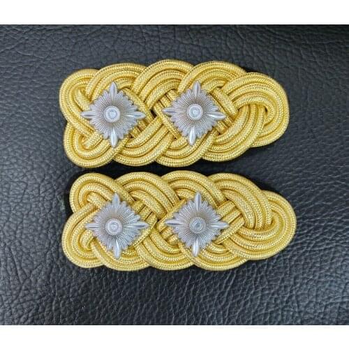 WWII GERMAN GENERAL TUNIC TWO STARS SHOULDER BOARDS HIGH QUALITY METAL WIRE