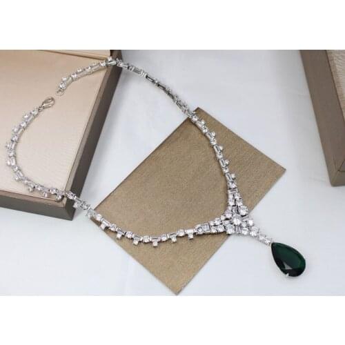 Brand Pure Fashion Party Custom Jewelry For Women Colorful Crystal Necklace Luxcy Party Necklace Fine Custom Jewelry Neckalce