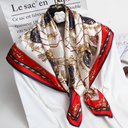 Women 100% Pure Silk Square Scarf Brand 2021 Hangzhou Natural Silk Bandana Wrap for Lady Printed Neckerchief Square Scarves Silk