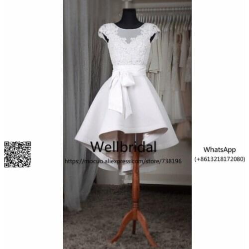 Hi Lo Gown 2019 Elegant Graduation Homecoming Dresses with Lace Wedding Party Dress Prom Gown Homecoming Cocktail Party Dress