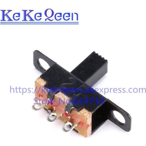 100PCS/Lot SS12F15 SS12F15G6 SS12F15VG6 1Mini Slide Switch 1P2T Toggle Switch SMD PCB DPDT Vertical Switch Handle high 6mm