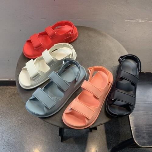2021 Hot Sales Women Summer Sandals Candy Colors Thick Bottom Buckle Strap Luxury Brand Sandalias De Tacon Sandal Platform Shoes