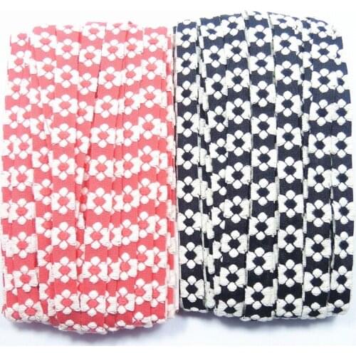 5/8 '(15 mmx5yards) Ethnic Flower Ribbons Embroidered Clothing Decorative Lace Trim DIY Bag Accessories Jacquard Fabric Webbing