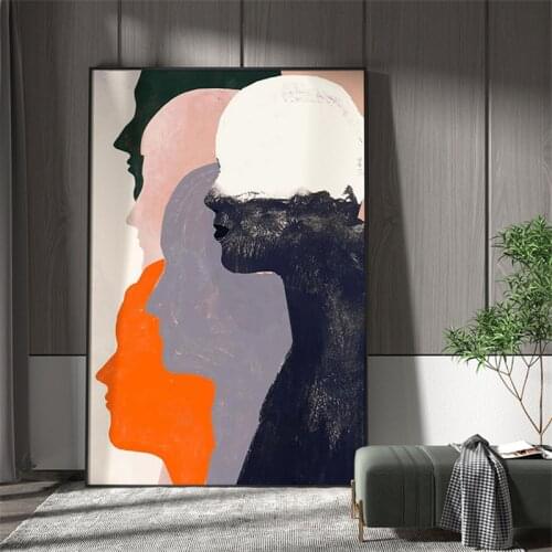Abstract Color Human Face Decorative Paintings Print on Canvas Living Room Home Decor Picture Modern Art Minimalist Wall Posters