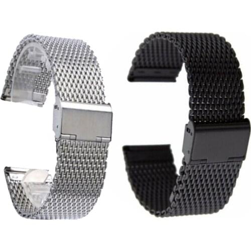 Simple Watch Band Link Bracelet Wrist Strap 20 22mm Mesh Stainless Steel Brand For Men and Women