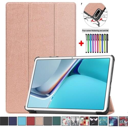 Coque For Huawei Matepad 11 Case Unicorn Tri Folding Tablet For Huawei Matepad 11 2021 Cover 10.95 inch Protective Funda + Pen