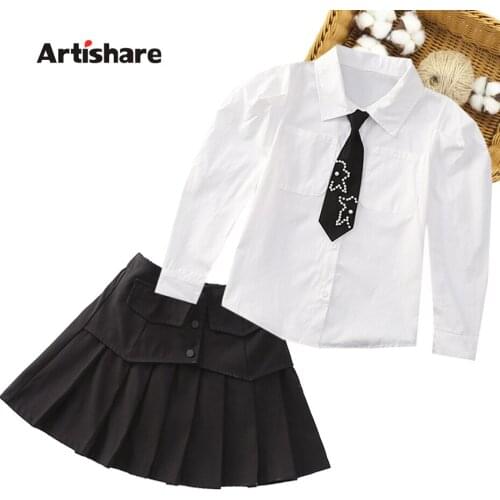 Kids Clothes Blouse + Skirt Girls Clothing Spring Autumn Girls Clothes Set Casual Style Tracksuit Kids