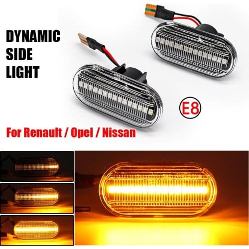 For Renault CLIO I CLIO II MEGANE I II For Dacia Smart FORTWO Coupe 453 Smoked Dynamic Flowing LED Side Marker Turn Signal Light