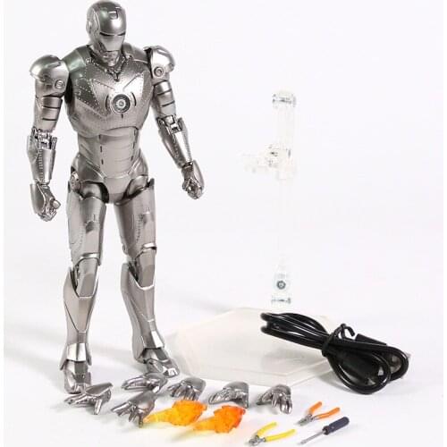 Marvel Iron Man Mark II III MK2 3 Light Up Action Figure 18CM ZD Toys