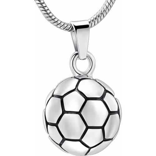 Soccer Cremation Jewelry for Ashes Pendants Stainless Steel Football Fan Memorial Keepsake Jewelry Urn Necklace for Ashes Men