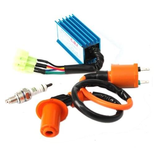 Racing Ignition Coil+Spark Plug+709052585I Box For GY6 50cc-150cc 4-Stroke Engines ATV