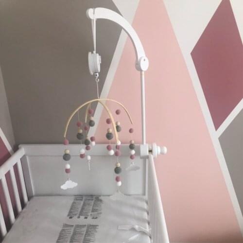 INS Nordic Wooden Beads Wind Chimes For Kids Room Decoration Ornament Wool Balls Baby Tent Bed Windbell Nursery Hanging Pendant