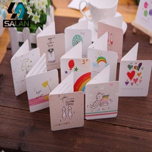Korean creative congratulatory card wholesale small fresh childrens festival mini card Festival birthday party greeting card bl