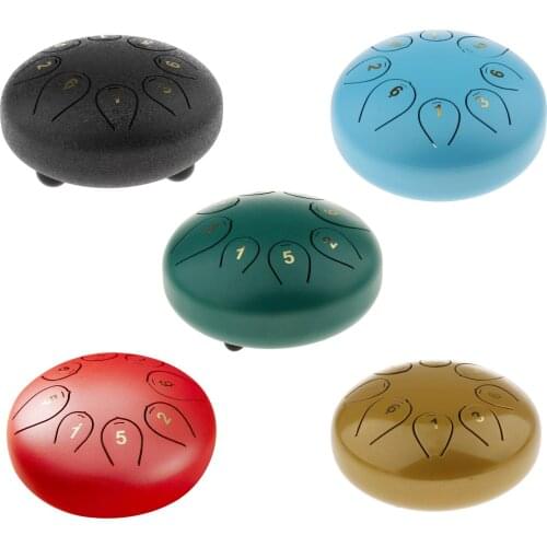 Mini 8 Tone 6in Tongue Drum C Key Handpan Drum Mallets Finger Sleeve Gift