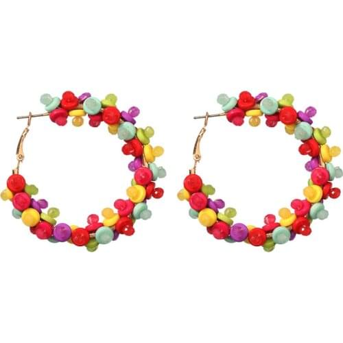 Fashion Creative Design Multilayer Round Small Resin Earrings Trendy Women European and American Popular Jewelry Earrings