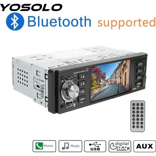 Bluetooth 4.2 Audio Video MP5 Player Auto Parts TF USB Fast Charging Car Radio 1 Din 4.1 Inch ISO Remote Multicolor Lighting