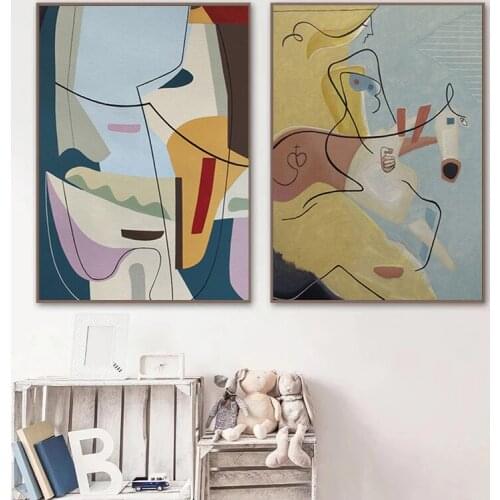 Picasso Famous Nordic Abstract Painting Line Art Canvas Poster Print Minimalist Wall Art Pictures Living Room Home Decor Cuadros