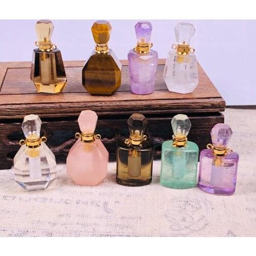Natural Crystal Mini Perfume Bottle 3ML Portable Fashion Travel Cosmetics Container Home Decoration