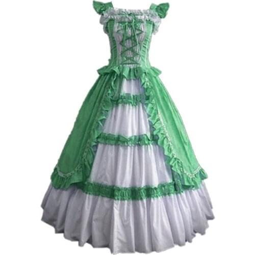 New arrival short Sleeve Gothic Victorian Lolita Prom Dress Ball Gown Fancy Dress Halloween Party Costume