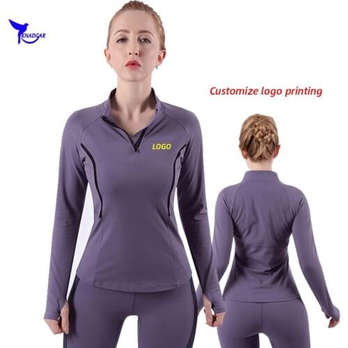 Custom LOGO Autumn Women Running T Shirts Gym Fitness Long Sleeve Sweatshirts Quick Dry Elastic Training Sports Yoga Clothing
