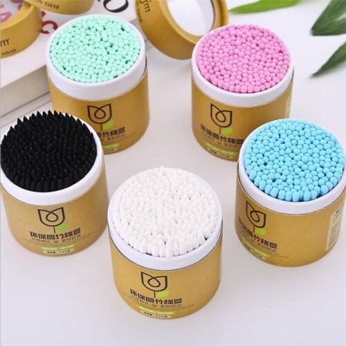100/200pcs/Box Bamboo Baby Cotton Swab Wood Sticks Soft Cotton Buds Cleaning of Ears Beauty Makeup Nose Ears Cleaning Sticks