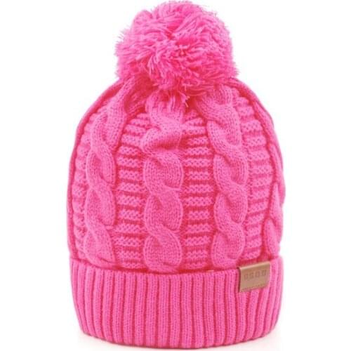 Gsou Snow Adult Pink Windproof Knitted Ski Hats With Hair Ball For Men And Women Multicolor Climbing Riding Cycling Sports Caps