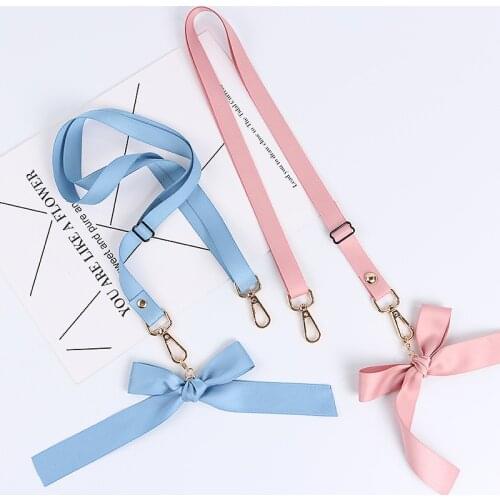 Cute Bowknot Mobile Phone Straps Diagonal straddle phone shell lanyard bow telescopic rope diy accessories bag shoulder strap