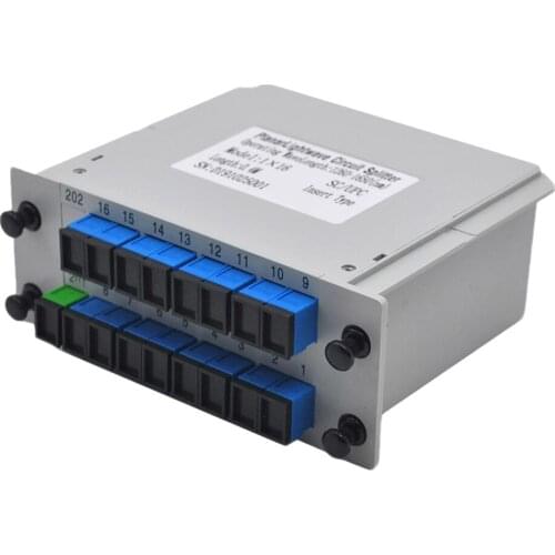SC/UPC 1*16 Fiber Optical FTTH PLC Splitter Box with 1X16 Planar waveguide type Lightwave Circuit Cassette Splitter