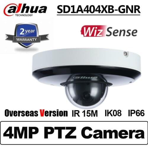 Dahua PTZ IP Camera PoE SD1A404XB-GNR IP66 IK08 4MP 4x optical zoom Starlight IR15m WizSense Network PTZ Camera