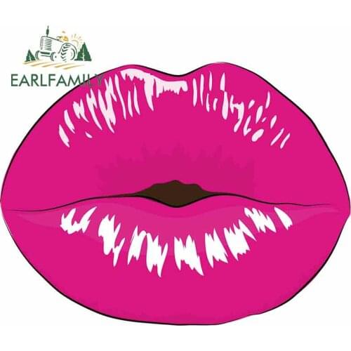 EARLFAMILY 13cm x 9.8cm for Mouth Makeup Kiss Pink Personality Creative Car Stickers Fashion Graffiti Sticker Waterproof Decal