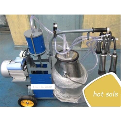High Quality Movable Plug Cow Milker 550W Single Bucket Type Portable Piston Sheep Goat Milking Machine High Output 220V/110V