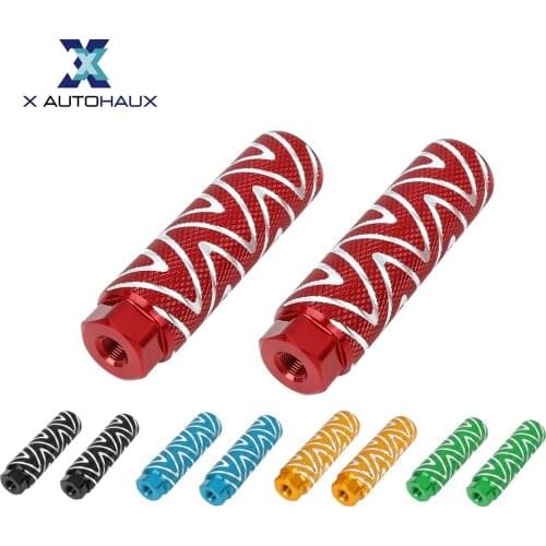 X Autohaux Pair Aluminum Alloy Wave Stripes Bike Anti Slip Foot Pegs Fit 3/8 Inch Mountain Bike Foot Pegs Rear Footpeg Mounts