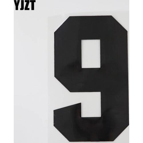 YJZT 10.1CM*16.7CM Personality 9 Football Numbers Decals Number Vinyl Car Sticker 13D-0472