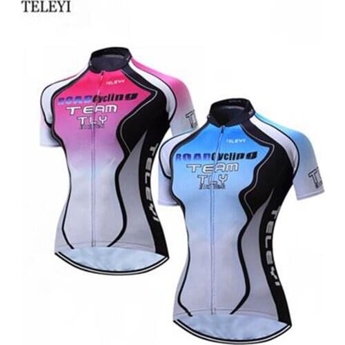 TELEYI Womens Cycling Clothing Ropa Ciclismo Bike Bicycle Jerseys Short Sleeve Cycling Jerseys Tops XS-4XL