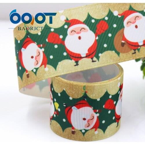 1-1/2'' 38mm Christmas old man Printed grosgrain ribbon , 10 yards DIY handmadeHair accessories Material wedding gift wrap