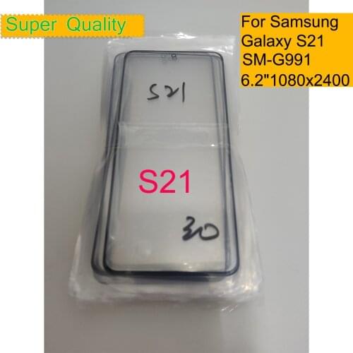 10Pcs/Lot For Samsung Galaxy S21 5G G991 Touch Screen Front Glass Panel Outer LCD Glass Lens SM-G991B SM-G991B/DS With OCA Glue