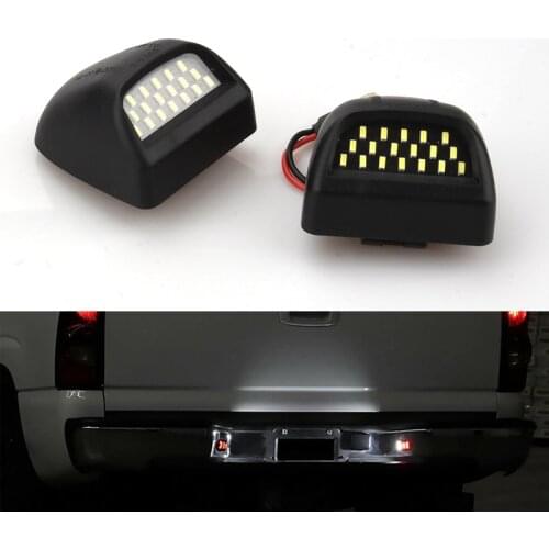 2PCS Car Accessiories LED License Plate Lights For Chevrolet Silverado 1500 2500 3500 Avalanche Suburban HD Tahoe Traverse